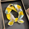 Schals 53 cm Echte Seide Natur Schal Frauen Halstuch Foulard Bandana Kleine Haarbänder Fashion Floral Hals Krawatten für Büro Dame 2023 Neue J230703