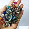 Stud Trendy 10Mm 12Mm Natural Stone Mix Orecchini di perline rotonde per le donne Fashion Cute Small Wholesale Drop Delivery Jewelry Dhnan