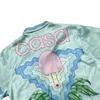 Casa Designer Mode Vêtements Chemises Survêtements Haute Qualité Casablanca Tennis De Table Imprimé Floral Hommes Femmes Lâche Polyvalent Soie Chemise À Manches Courtes Shorts