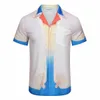 Casa Designer Mode Vêtements Chemises Survêtements 2023 Nouveau Casablanca Rouge Bleu Mer Sunrise Chemise À Manches Courtes Hommes Femmes Ensemble Chemise