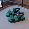 Sandalen Mädchen Sandalen Metall Dekoration Pu Leder Hübsche Plattform Kinder Sommer Sliders Antislip Stilvolle 2636 Strand Kinder Schuhe J230703