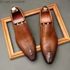 Kleidschuhe, handgefertigt, für Herren, Hochzeit, Oxford, Schwarz, Khaki, echtes Leder, Brogue für Herren, Slip-on, Business, formell, für Herren, Z230704