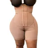 Taille Tummy Shaper Kompression Frauen Shapewear Doppeldruck Bodysuit Abflacher Abdomen Taillentrainer Einstellbarer Frontschließung Hakenauge 230701