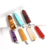 Charms Natural Stone Hexagon Quartz Pillar Shape Charm Pendant Crystal Healing Gemstone Earring Necklace For Jewelry Making Drop Del Dhx47