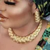 Ohrringe Halskette est Luxus Brasilien vergoldet Schmuck Set Damen Exquisite Halskette Ohrringe Ring Armband Geschenk H00103 230703