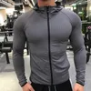 Outdoor-Jacken Hoodies Winter Herbst Hoodies Sport Shirt Männer Hut Reißverschluss Laufjacken Fitness Gym Sportbekleidung Sport Top Herren Sportswear 230701