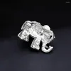 Brooches Rhinestone Elephant For Women Vintage Animal Pin Coat Scarf Jewelry Accessories