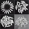 Charms Sier Copper Wire Natural Stone White Crystal Hexagonal Healing Reiki Point Pendants For Jewelry Making Drop Delivery Findings Dh8Ci