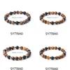 Perlé 8Mm Mat Oeil De Tigre Pierre Perles Hématite Lava Strand Bracelets Pour Femmes Hommes Yoga Bouddha Énergie Bijoux Drop Delivery Dhjk5