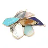 Charms Point Style Turquoise Natural Stone Rose Quartz Crystal Pendant för örhängen Halsband smycken som gör grossistdrop leverans dhpri