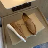 مصمم الأحذية LP Flat Men Suede Suede Superch سحر Summered Walk Shoe Apricot Leather Leath