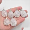 Charmes Pierre Naturelle Cristal Arbre De Vie Pendentifs Roses Quartz Fil Enroulé À La Mode Fabrication De Bijoux En Gros Drop Delivery Résultats Dhfkm