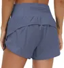Shorts Hoty Womens Lu-33 Yoga Hot Pants Pocket Snabbt torrhastighet upp Gymkläder Sport outfit andningsbar fiess Hög elastisk midja leggings
