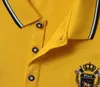 Polos pour hommes été affaires décontracté polos hommes à manches courtes coton mode solide hauts broderie jaune vêtements 230703