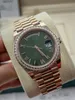Diamond Watch Herrenuhr 228345, 40 mm, römische Ziffern, grünes Zifferblatt, automatisches mechanisches Uhrwerk, Roségold-Edelstahl-Armbanduhr mit Box