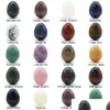 Stone Easter Ornament 20Mm Egg Statue Natural Carved Decoration Rose Quartz Healing Crystal Gift Room Decor Drop Delivery Jewelry Dhc6K