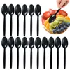 Dinnerware Sets Black Flatware Set 100PCS Household Kitchen Fruit Spoons Cutters Portable Outdoor Tableware For Barbecue Salad Forks