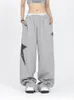 Женские брюки-двойки QWEEK Y2K Streetwear Спортивные штаны для бега Star Harajuku Ретро Винтаж Лоскутные спортивные широкие джоггеры в стиле хип-хоп 230703
