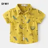 T-shirt Gfmy 2020 Summer New Fashion Kids Boys Short Short Short Shirts Baby Cartunone Sottili Pulsante in stile Bullone Teenage Tops 26 anni