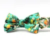 Halsar Personlig blommig citron Girly Dog Bowtie Collar Flower med matchande koppel och sele