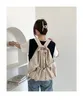 Taille Taschen Mode Geraffte Kordelzug Rucksäcke für Frauen Ästhetische Nylon Stoff Rucksack Leichte Studenten Tasche Reise Weibliche 230703