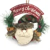 Dekoracje na boże narodzenie rattanowe drewniane wieniec drzwi dla lalek wisząca dekoracja Garland Santa Snowman ełk Decor Drop Delivery Home Garden Fe Dhp3R