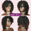 Parrucche sintetiche Parrucca Dreadlock Ombre Parrucche intrecciate Capelli sintetici Parrucche afro afro corte Bob per donne nere Twist Parrucca all'uncinetto Nero Marrone 99J 230701