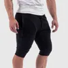 Mäns shorts Men sommarträning Shorts Drawstring Joggers 3/4 knälängd bomullssport som kör Homme Bermuda Casual Short Sweatpants Z230703