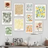 Diğer ev dekoru soyut limon çiçek gözü turuncu vintage bitki sanat tuval boyama posterleri oturma odası dekor r230630 için resimler yazdırıyor
