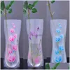 Vases Foldable Plastic Vase Reused Indestructible For Flower Home Decoration Party Eco-Friendly Pvc Drop Delivery Garden Dhfv3