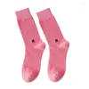 Femmes Chaussettes Sport Version Coréenne Couleurs Ins Marée Broderie Basketball Bas Collège Style Japonais Hommes Calcetines