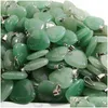 Charmes Pierre Naturelle Collier Coeur Pendentifs Vert Aventurine Pierre Précieuse 20Mm Pour Les Femmes Diy Fabrication De Bijoux Accessoires En Gros Drop Dh04K