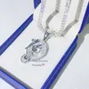 Bijoux de créateur adaptés à la chaîne de tennis 3MM 10K or blanc massif VVS Moissanite pendentif Roc-A-Fella sur mesure