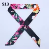 FashionHighend Woman Fashion Designs bundna väskes halsduk Lagen Small Bow Ribbon Headscarf Silk Scarves Wrap 66 Colors Factory Outlet