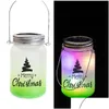 Autres Fournitures De Fête De Fête Vierge Sublimation Gradient Verre Mason Coupe Patio Jardin Cour Led Lanterne Tasse Halloween Noël Sola Dhtqb