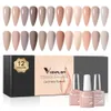 Kunstnagels 12pcskit Rubber Base Coat Jelly Semi Permanente Venalisa Gel Nagellak Prachtige Kleur Soak Off UV LED Branded Box VIP Gift 230701