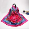 Schals Große Hijab-Schals für Frauen, modischer Druck, Seidensatin-Schal, weiblich, 90 x 90 cm, Luxusmarke, quadratische Schals, Kopftücher für Damen, J230703