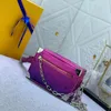 Дизайнерская сумка женская модная градиент расцвета на плечо кожаный тисненный мешок для кросс -кубика мини -портативная сумка для коробки № 45579