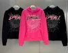 femmes automne Vêtements Young Pink Sp5der Sweat à capuche pour femme Impression de haute qualité Spider Web Graphic 555555 Sweats Pulls Sweat à capuche à manches longues Taille S-XL