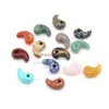 Amuletos em forma de vírgula pedra natural ágatas cristal turquesas jades opala pedras pingente para fazer joias colar pulseira 15x22mm dr dhbaw