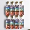 Charms Retro Colorf Chakra Natural Stone Amethyst Lapis Lazi 7 Colors Stones Pillars Pendant