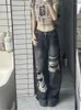 Jeans Baggy Damen Baddie Grunge Gyaru Harajuku Tide Fashion Zerrissene Hosen Denim Lange Jean Hosen Streetwear Y2k Ästhetik