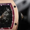 Automatic Watch Richrd Mileres Wristwatches Wristwatches RM023 Mens 18k Gold Case Wine Design XWUD6