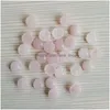 Stone 8Mm Natural Round Cabochon Loose Beads Opal Rose Quartz Turquoise Stones Face For Reiki Healing Crystal Necklace Ring Earrring Dhjzi