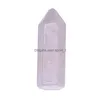 Stone Fashion Chakra Natural Hexagon Prism Shape Aventurine Rose Quartz Charm For Jewelry Making 9X31Mm Drop Delivery Dhjkp