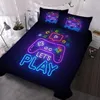 Bettwäsche-Sets BlessLiving 3D Neon Spiele Konsole Muster Bettbezug Set Junger Mann Video mit Kissenbezug Jungen Schlafzimmer Dekor