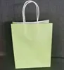 Present Wrap 80st Lot Blue Paper Bag With Handle Wedding Party Favor Papperspåsar 21 15 8CM 230701