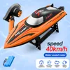 Model Set 2 4GHz RC Boat 40KM H Professional Remote Control High Speed Racing Speedboat Endurance 25 Minutes For Adult Kids Boys Gifts Toy 230703