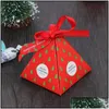 Gift Wrap Merry Christmas Candy Bags Tree Box Xmas Pyramid Paper Cookie Storage Bag Drop Delivery Home Garden Festive Party Dhuza Su Otyjf