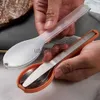 Учебные посуды наборы 6 цветов 1 Set Small Dishwashware Safe Fork Cutter Spoon Set Set Lightwight Plastware Set BPA Бесплатные поставки путешествий x0703